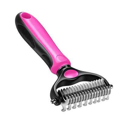 Professional Double-Sided Pet Grooming Rake ✨ Undercoat Deshedding Tool for Dogs & Cats 🐶🐱(OFFER)