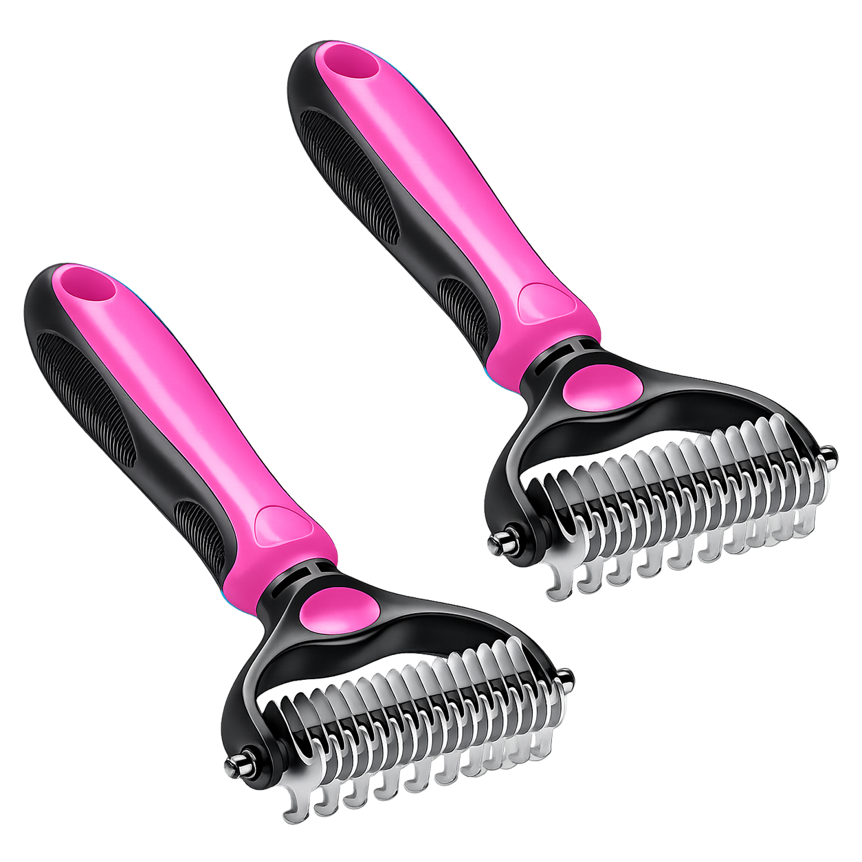 Professional Double-Sided Pet Grooming Rake ✨ Undercoat Deshedding Tool for Dogs & Cats 🐶🐱(OFFER)