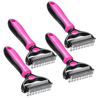Professional Double-Sided Pet Grooming Rake ✨ Undercoat Deshedding Tool for Dogs & Cats 🐶🐱(OFFER)
