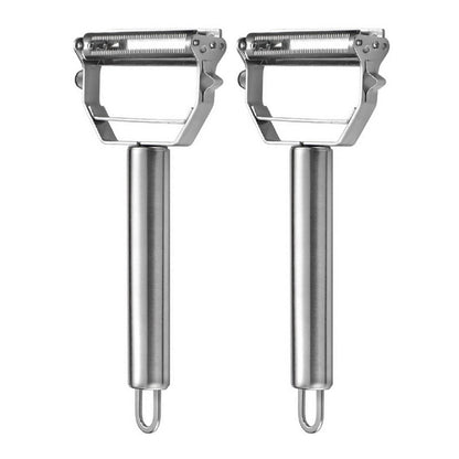 2-in-1 Stainless Steel Peeler & Julienne Slicer – One tool, two blades – peel & julienne in seconds! Sharp rust‑proof blades, ergonomic grip – saves drawer space & prep time! 🍽️✨ (offer)