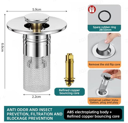 🚰 Stainless Steel Drain Hair Catcher