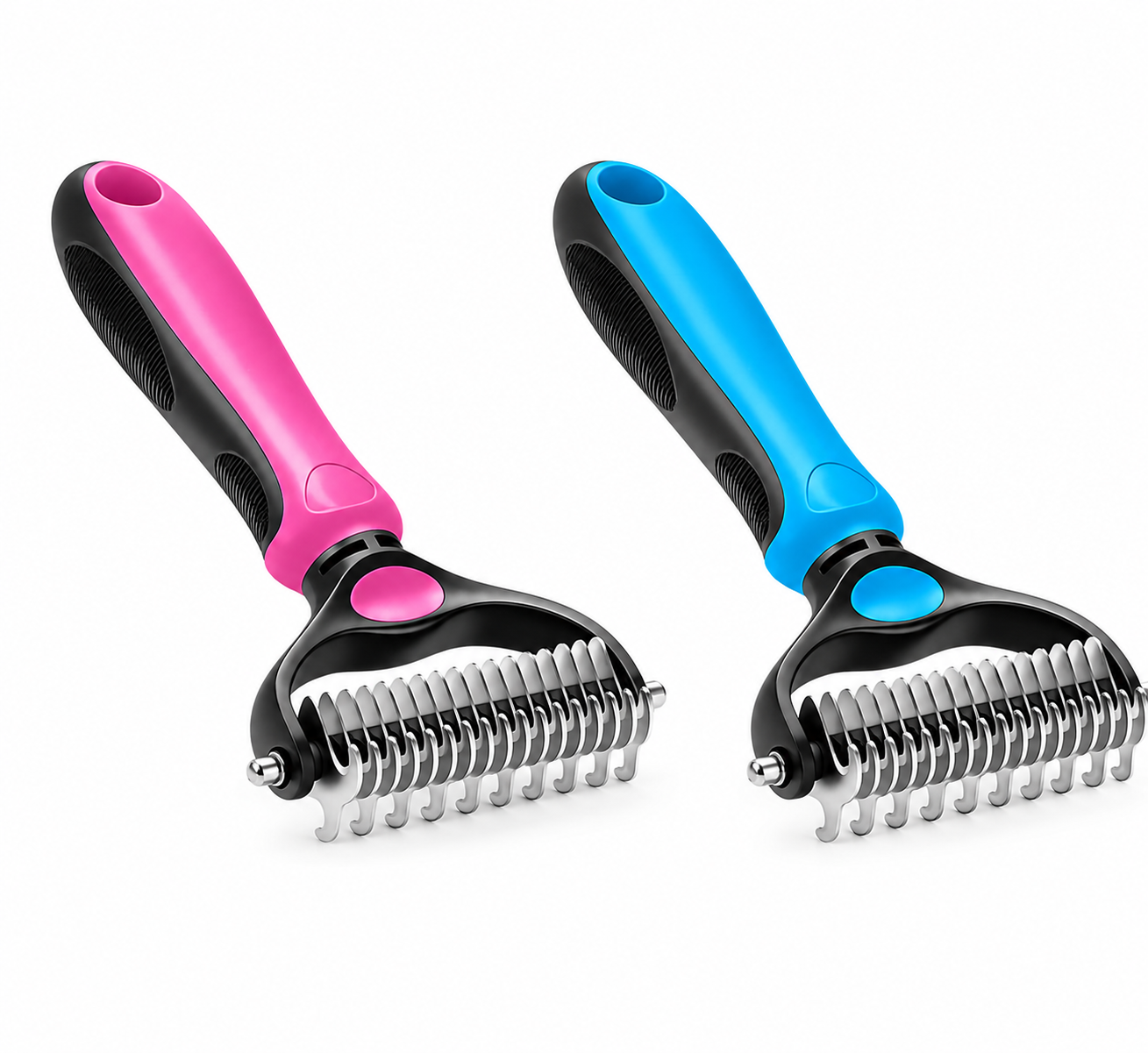 Professional Double-Sided Pet Grooming Rake ✨ Undercoat Deshedding Tool for Dogs & Cats 🐶🐱(OFFER)