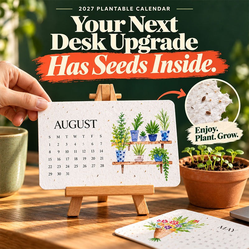 🌱 2027 Plantable Desk Calendar — A Little Art. A New Beginning.📅