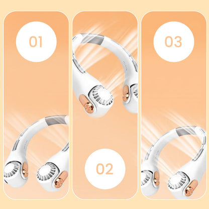 🥳2026 HOT SALE🍃💨 Neck Air Conditioner Fan – Ultra‑quiet, 360° rotating, 3 speeds. 🌬️ (offer)