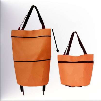 🛒 Foldable Shopping Cart with Wheels | 2-in-1 Rolling Grocery Tote