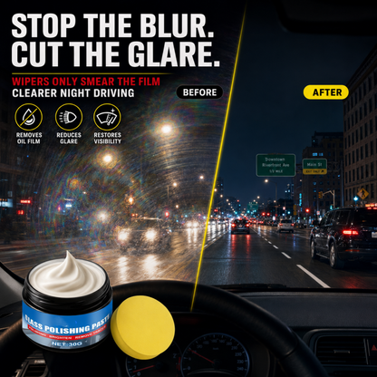 Car Glass Oil Film Remover – Eliminates glare & wiper smears, repels rain.