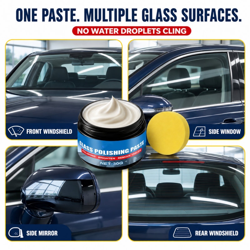 Car Glass Oil Film Remover – Eliminates glare & wiper smears, repels rain.