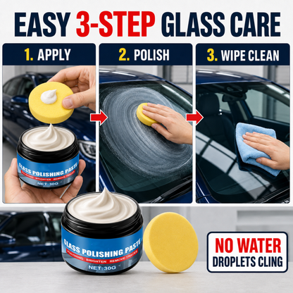 Car Glass Oil Film Remover – Eliminates glare & wiper smears, repels rain.