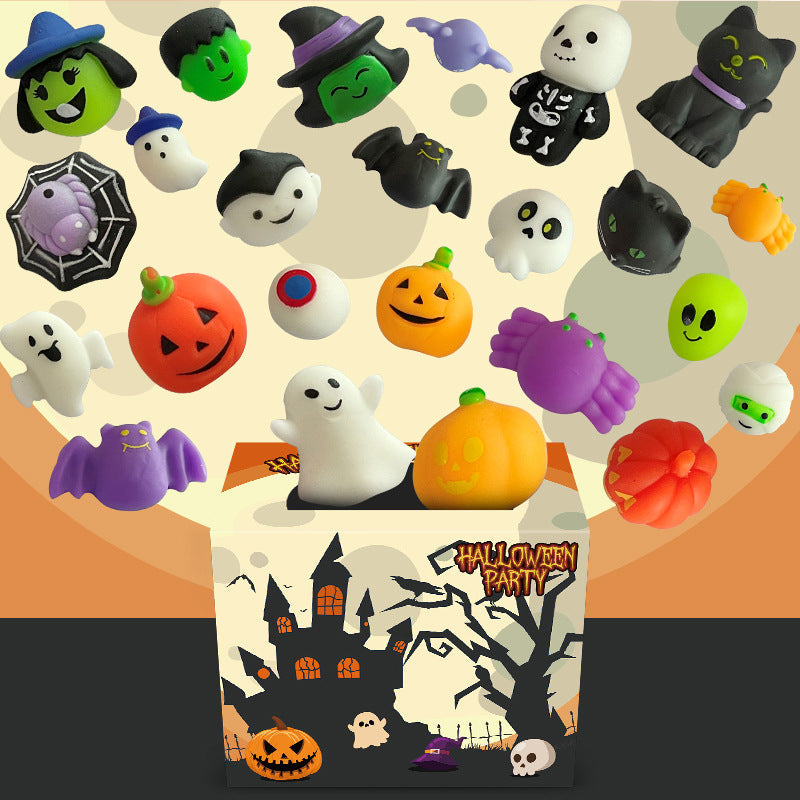 👻🔥🎃Halloween Squishies Stress Relief Toy Set, Classic Pumpkin/Ghost/Bat Shapes, Classroom Rewards & Trick-or-Treat