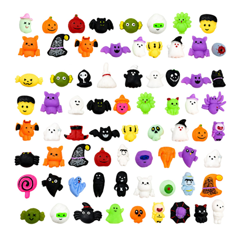 👻🔥🎃Halloween Squishies Stress Relief Toy Set, Classic Pumpkin/Ghost/Bat Shapes, Classroom Rewards & Trick-or-Treat