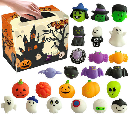 👻🔥🎃Halloween Squishies Stress Relief Toy Set, Classic Pumpkin/Ghost/Bat Shapes, Classroom Rewards & Trick-or-Treat