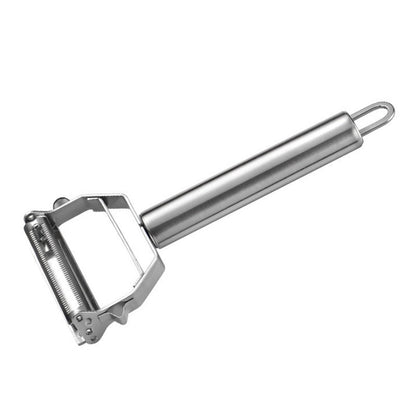 2-in-1 Stainless Steel Peeler & Julienne Slicer – One tool, two blades – peel & julienne in seconds! Sharp rust‑proof blades, ergonomic grip – saves drawer space & prep time! 🍽️✨ (offer)