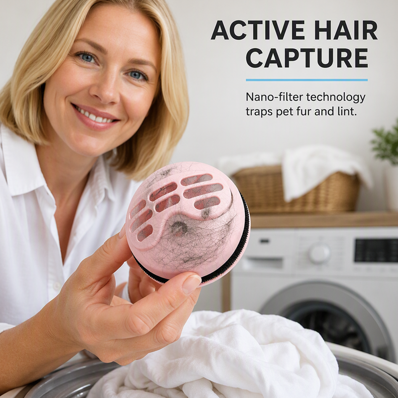 🥳2‑in‑1 Lint Remover & Laundry Ball – Built‑in magic tape captures pet hair, lint & debris✨🧦